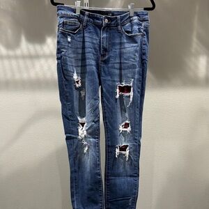 Judy Blue Ripped Dark Blue Skinny Jeans